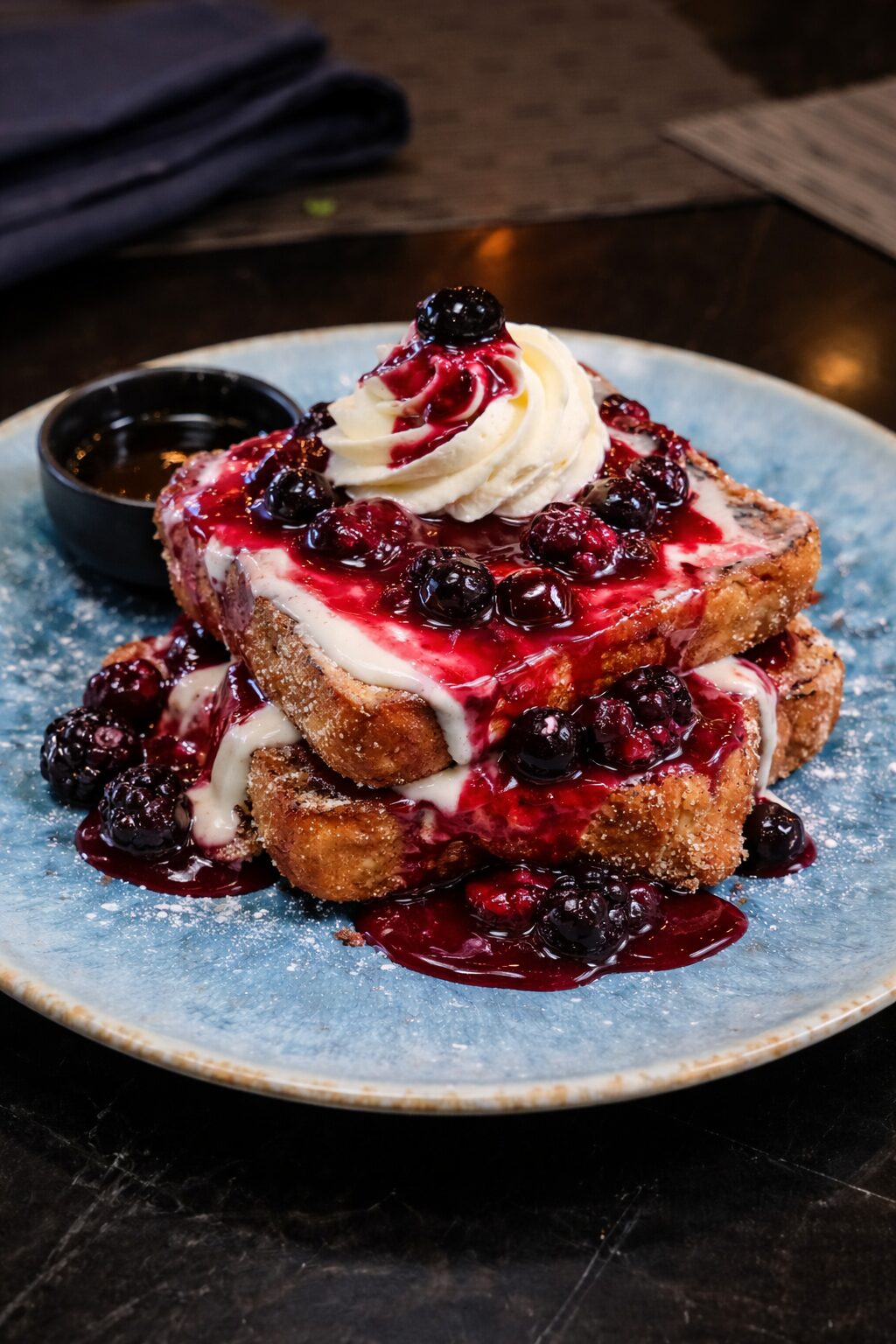 Churro French toast with berries