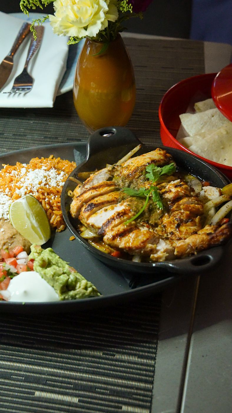 Sizzling chicken fajitas