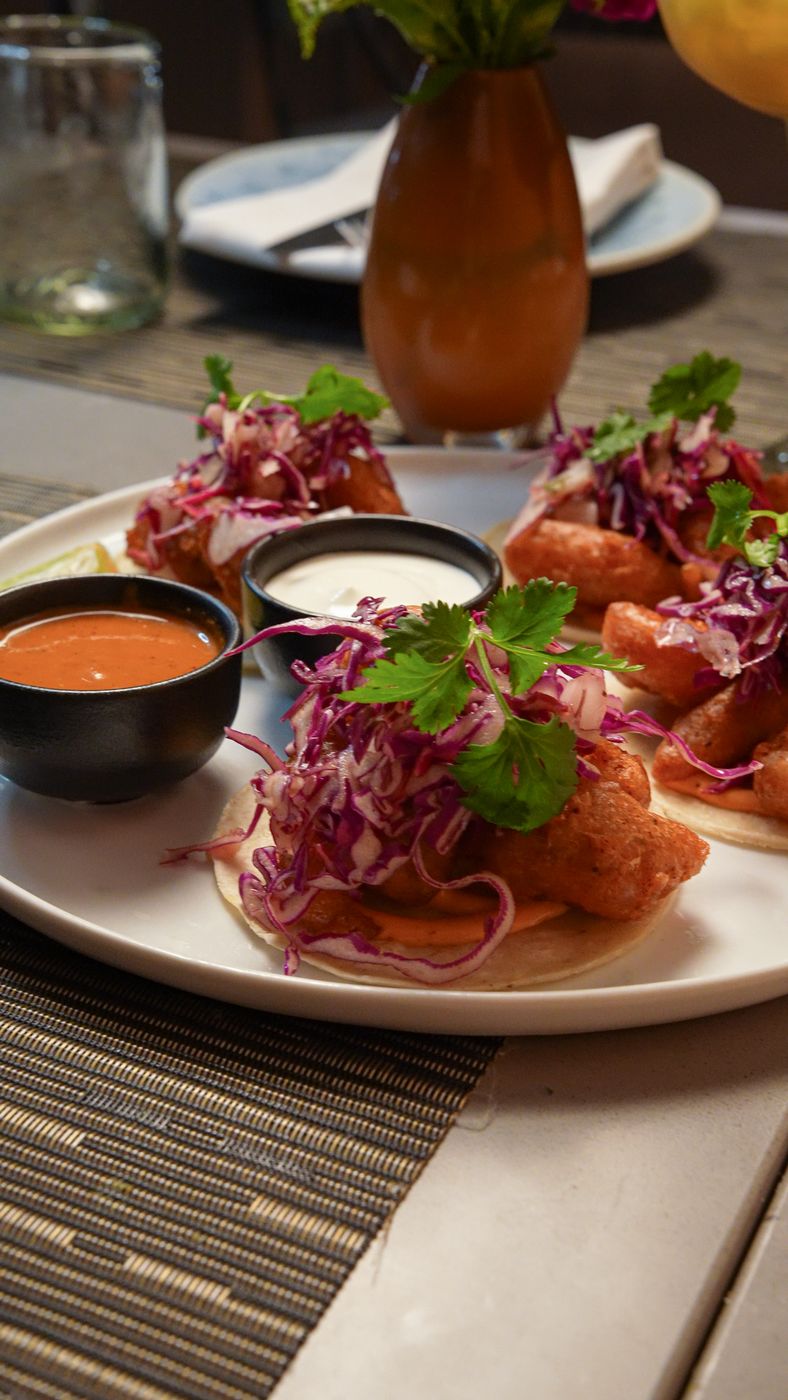 Crispy shrimp tacos