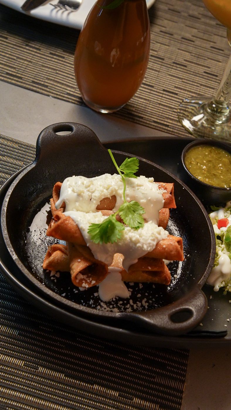 Taquitos with crema